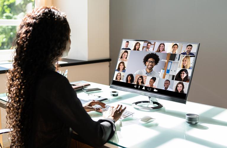 Person attending and online conference